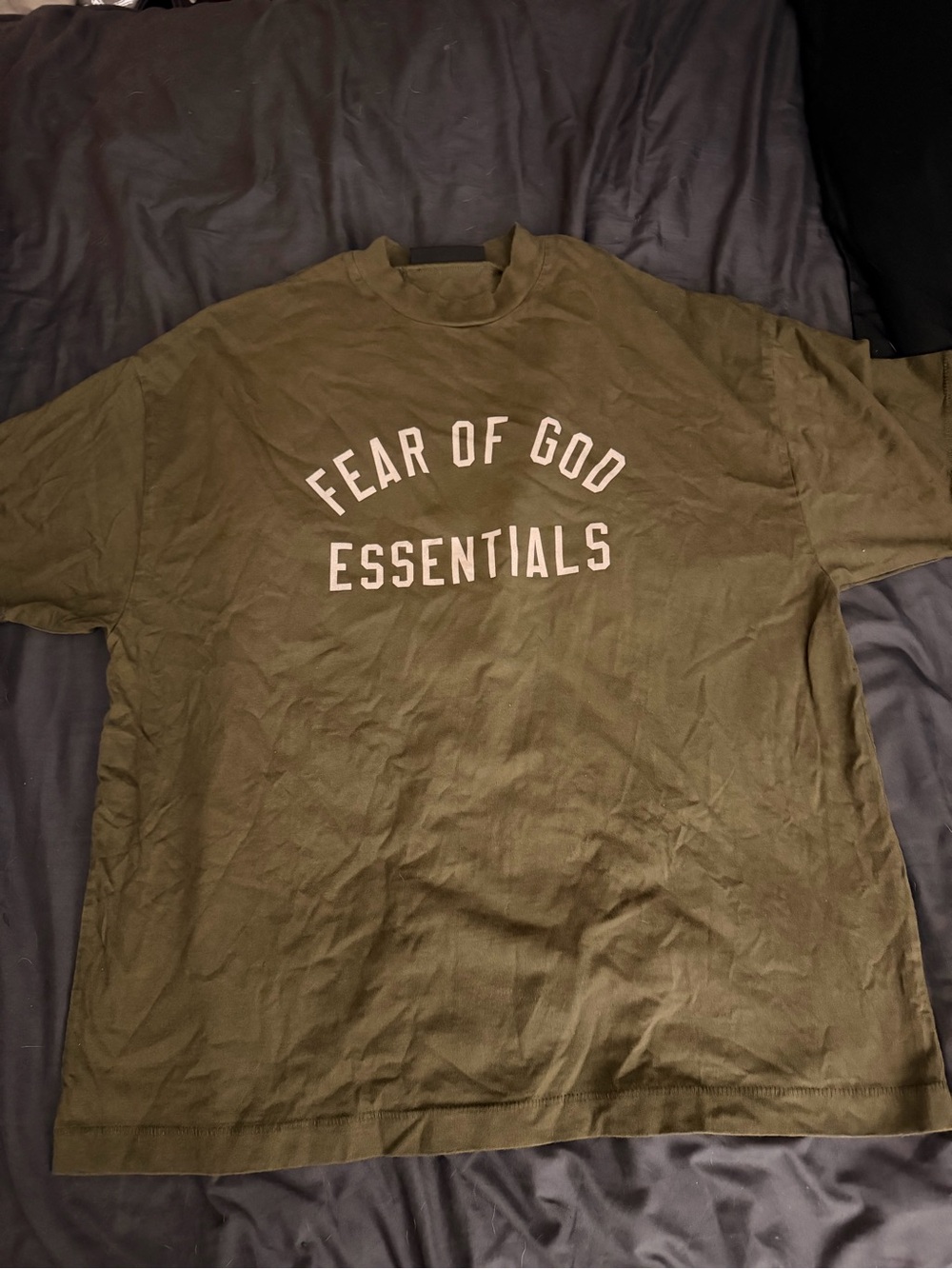 Essentials Olive Green Short Sleeve Oversized Tee